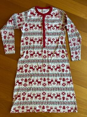 Hanna Andersson Red and White Reindeer Fair Isle Pajama Set Size XS